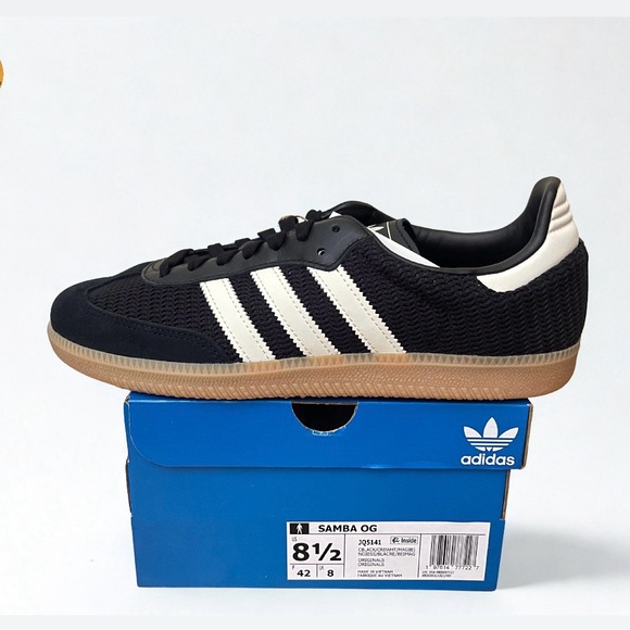 Size 8.5m/9.5w - Adidas Samba OG Black Cream Magic Beige JQ5141 Brand New - Picture 1 of 10